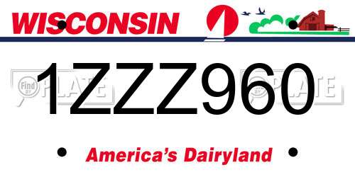 1ZZZ960 Wisconsin License Plate