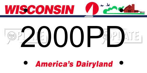 2000PD Wisconsin License Plate