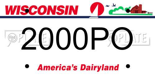 2000PO Wisconsin License Plate