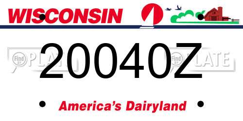 20040Z Wisconsin License Plate
