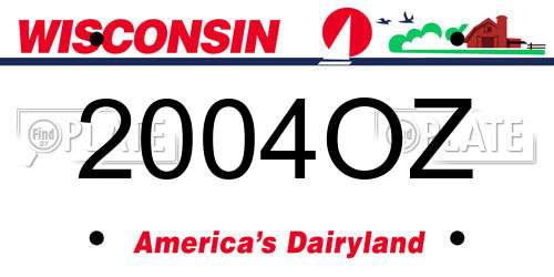 2004OZ Wisconsin License Plate