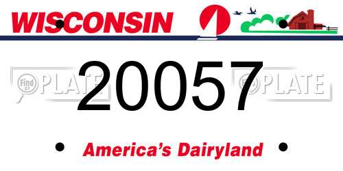 20057 Wisconsin License Plate