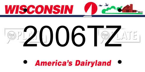 2006TZ Wisconsin License Plate