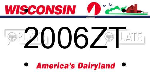 2006ZT Wisconsin License Plate