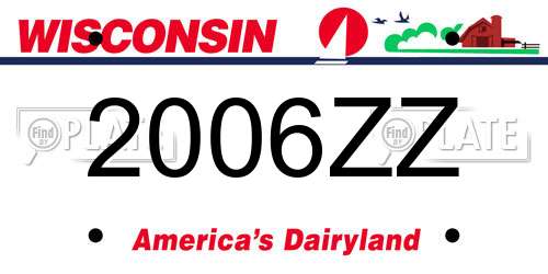 2006ZZ Wisconsin License Plate