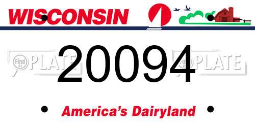 20094 Wisconsin License Plate