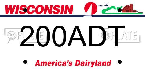 200ADT Wisconsin License Plate