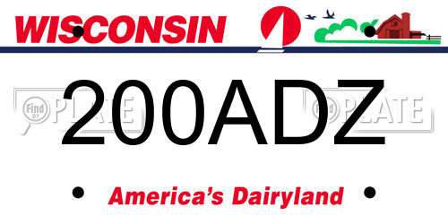 200ADZ Wisconsin License Plate
