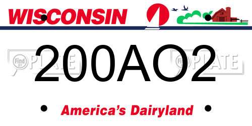 200AO2 Wisconsin License Plate