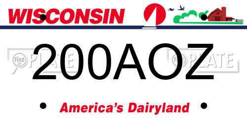 200AOZ Wisconsin License Plate