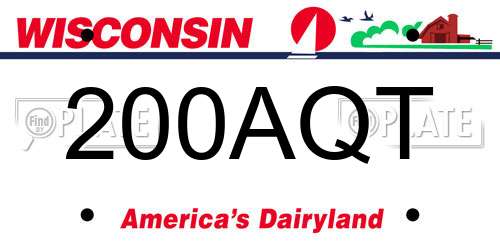 200AQT Wisconsin License Plate