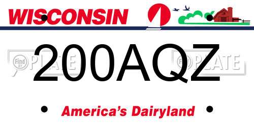 200AQZ Wisconsin License Plate