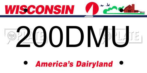 200DMU Wisconsin License Plate