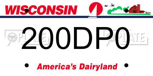 200DP0 Wisconsin License Plate
