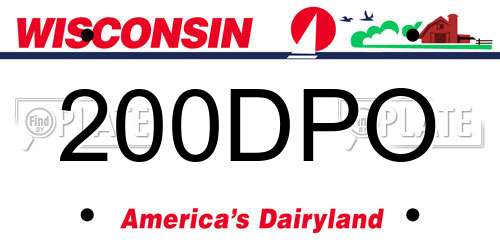 200DPO Wisconsin License Plate
