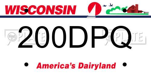 200DPQ Wisconsin License Plate