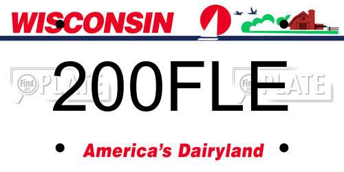 200FLE Wisconsin License Plate