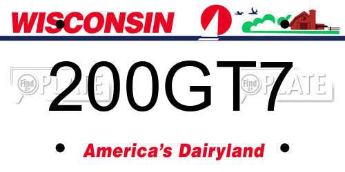 200GT7 Wisconsin License Plate