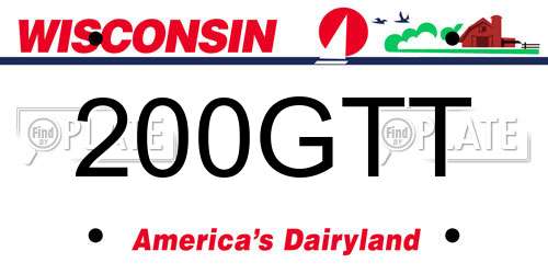 200GTT Wisconsin License Plate