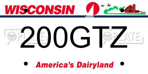 200GTZ Wisconsin License Plate
