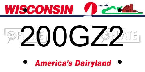 200GZ2 Wisconsin License Plate
