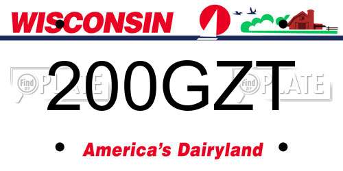 200GZT Wisconsin License Plate
