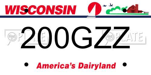 200GZZ Wisconsin License Plate