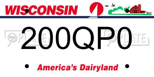 200QP0 Wisconsin License Plate