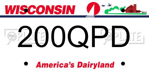 200QPD Wisconsin License Plate