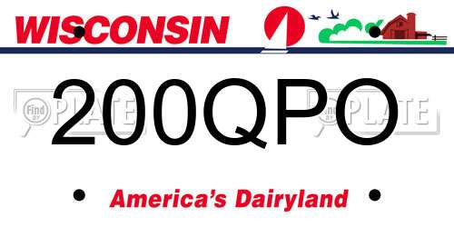 200QPO Wisconsin License Plate