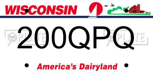 200QPQ Wisconsin License Plate