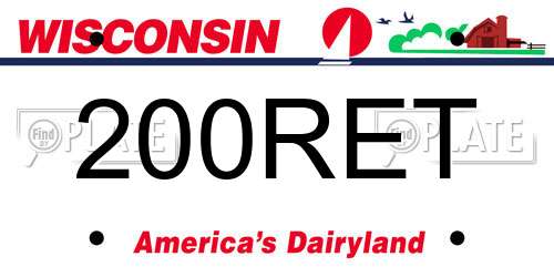 200RET Wisconsin License Plate