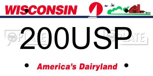 200USP Wisconsin License Plate