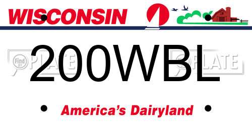 200WBL Wisconsin License Plate