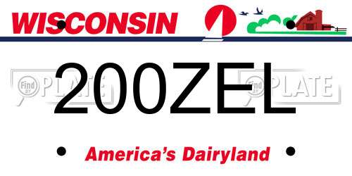 200ZEL Wisconsin License Plate