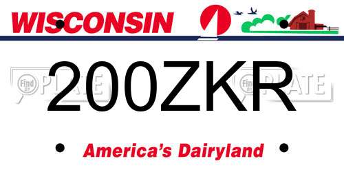 200ZKR Wisconsin License Plate