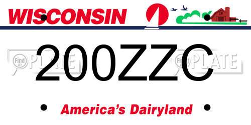 200ZZC Wisconsin License Plate