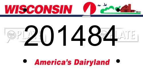 201484 Wisconsin License Plate