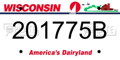 201775B Wisconsin License Plate