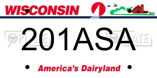 201ASA Wisconsin License Plate