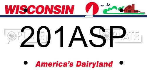 201ASP Wisconsin License Plate