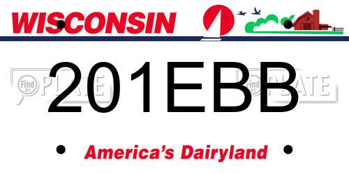 201EBB Wisconsin License Plate