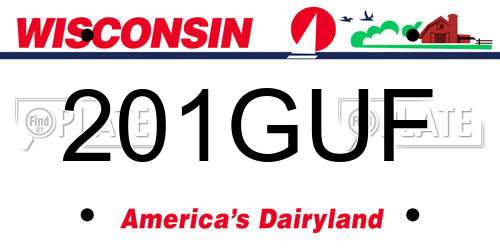 201GUF Wisconsin License Plate