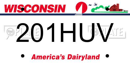 201HUV Wisconsin License Plate