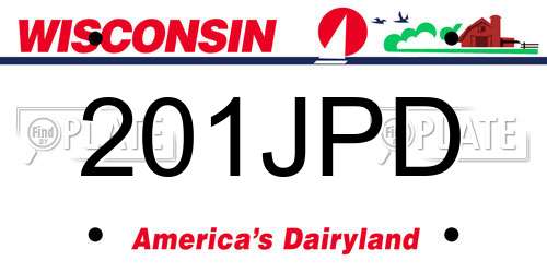 201JPD Wisconsin License Plate