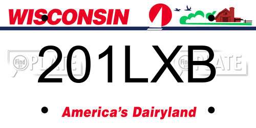 201LXB Wisconsin License Plate