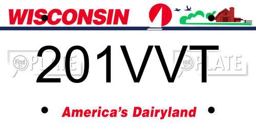 201VVT Wisconsin License Plate