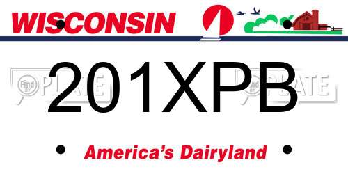201XPB Wisconsin License Plate