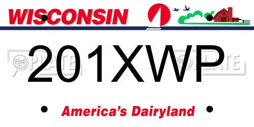 201XWP Wisconsin License Plate