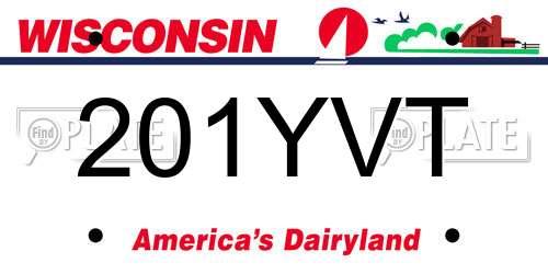 201YVT Wisconsin License Plate